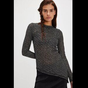 NWT Free People Another Round Metallic Long Sleeve